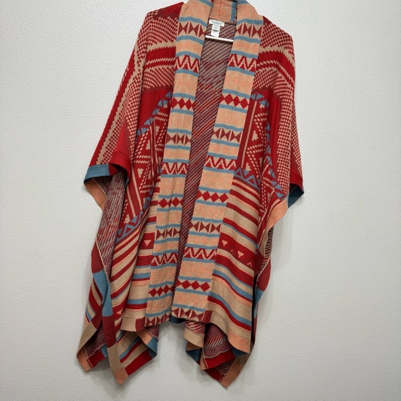 Sundance Epic Memories Aztec Wrap Red Blue Tan Size S/M One Size Cotton Blend - Picture 8 of 14